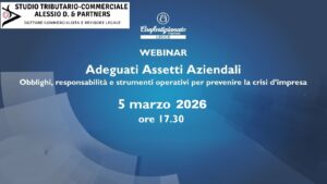 Scopri di più sull'articolo Lezione (webinar) sugli Adeguati Assetti Aziendali