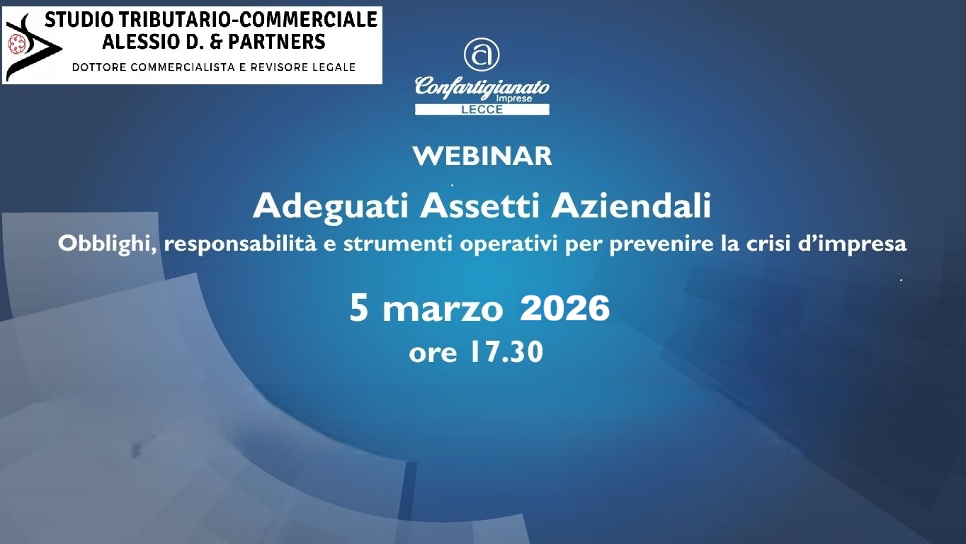 Adeguati Assetti, webinar Confartigianato